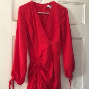 Unique21 US2 Red Form Fitting Dress Puff Sleeve